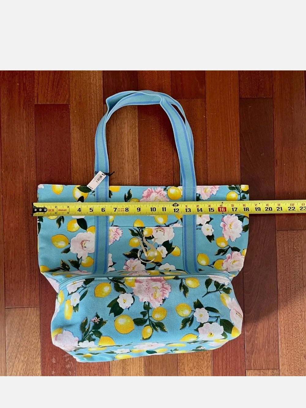 NWT Victoria's Secret Swim Insulated Cooler Tote Teal Blue Lemons Beach Bag